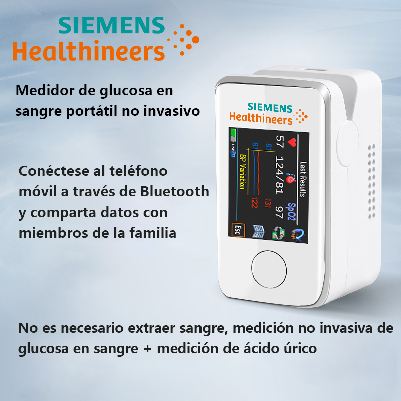 [Medidor de glucosa en sangre multifuncional no invasivo] Examen completo, medición de azúcar en sangre, medición de la presión arterial, examen de ácido úrico, examen cardiovascular, examen cardiopulmonar, examen de riñón, examen de próstata, examen de pulso, examen de temperatura,Conexión bluetooth